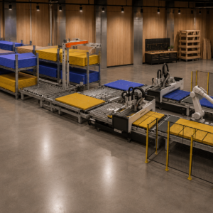 E4 2243D + Vertical storage + ABB Robot